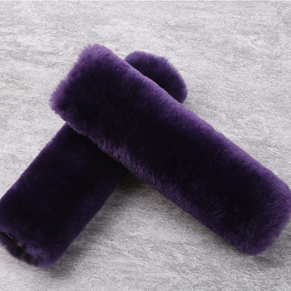 OGLAND 2 Pack Sheepskin Car Seat Belt Cover Pads | Wool Seatbelt Cushions