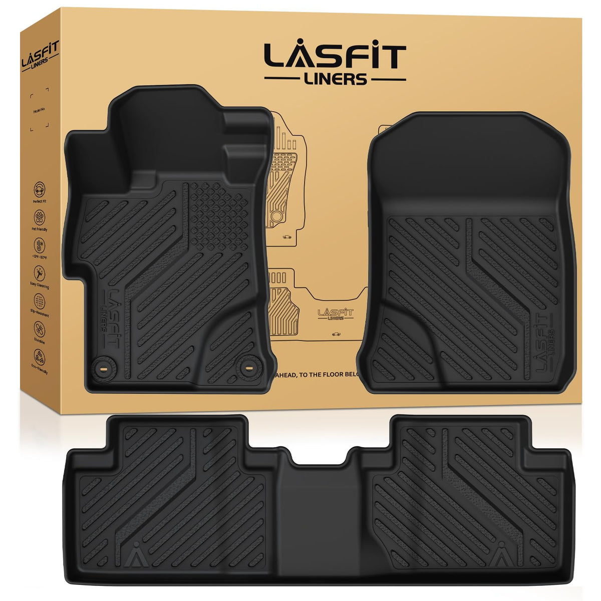 LASFIT Floor Mats for Honda Accord 2008-2012 (Fit Sedan, NOT for Coupe)