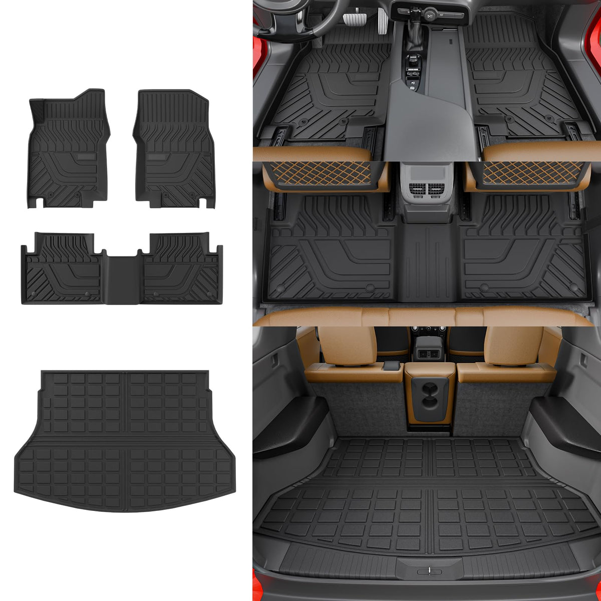Rongtaod Floor Mats Set for 2021-2026 Kia Sorento 6&7 Seats Accessories