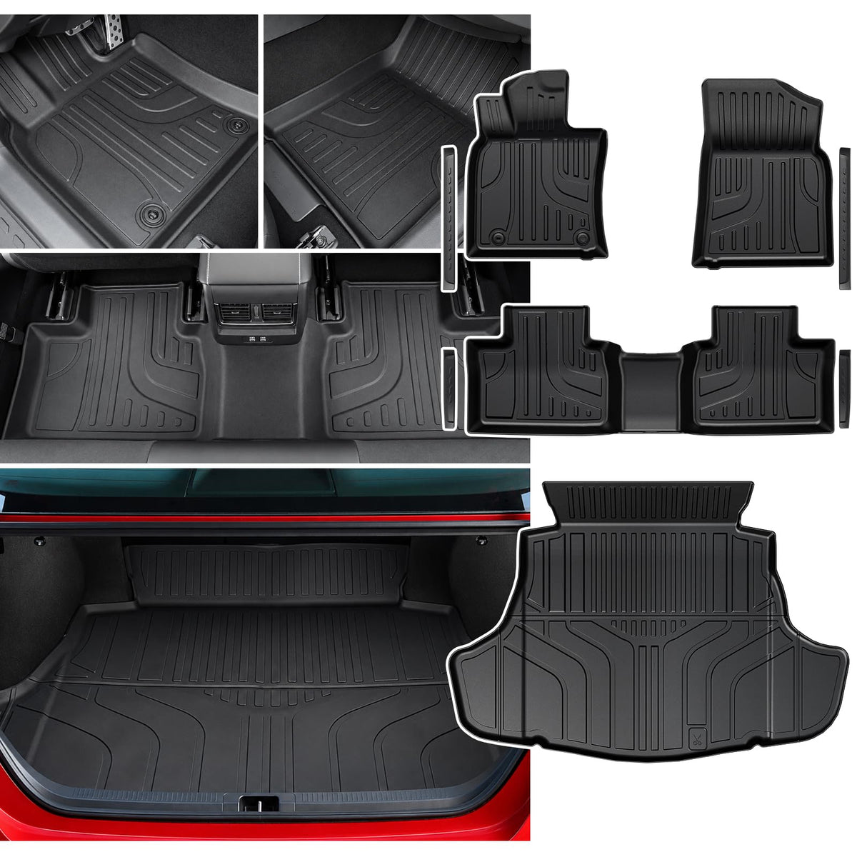 Floor Mats for Toyota RAV4 2019-2025 Hybrid & Gas, with Cargo Mat