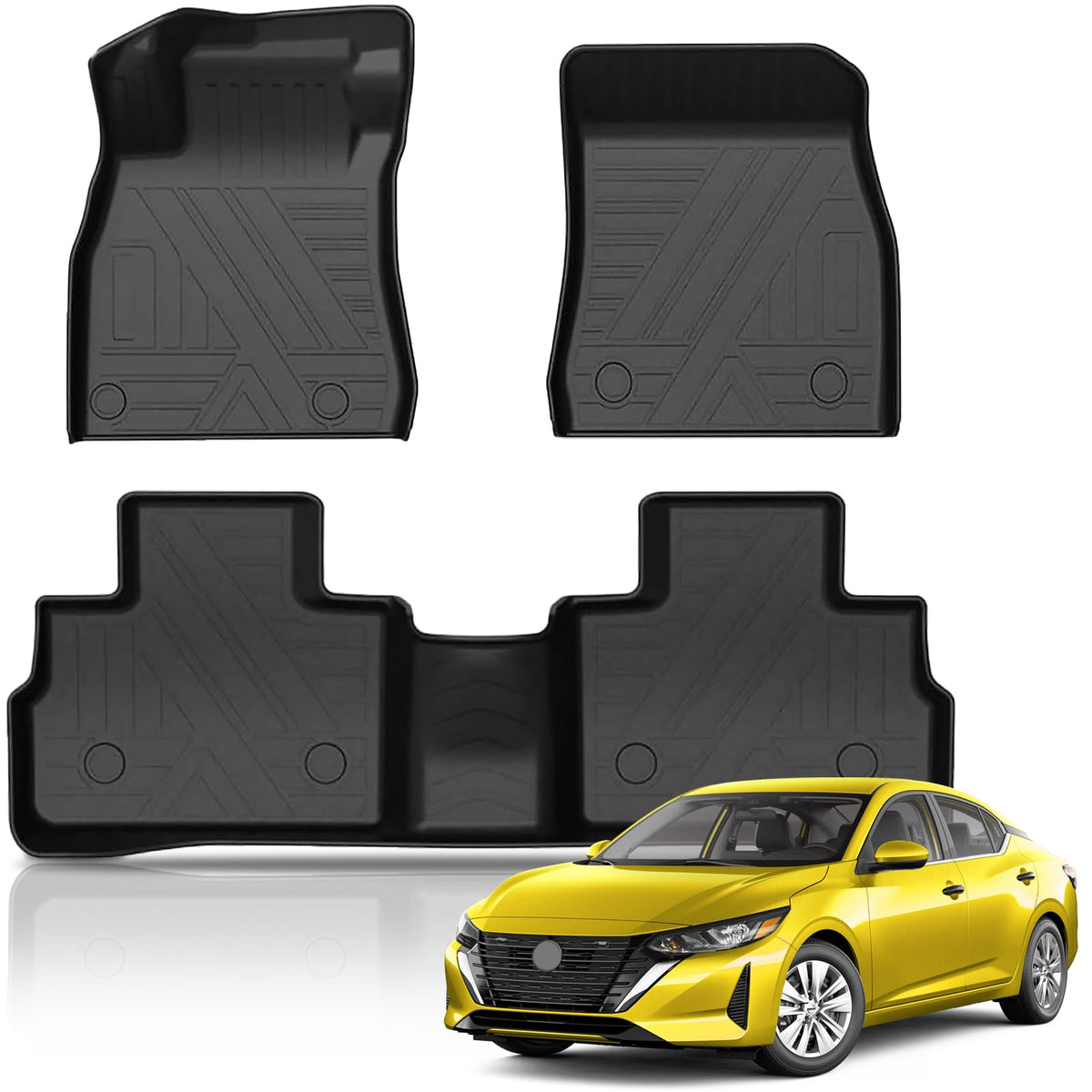 KUST Custom Fit Floor Mats for 2019-2025 2026 Nissan Altima Accessories All Weather Floor Mat Carpet Liners Front Rear 2 Row Seat Black Liner TPE