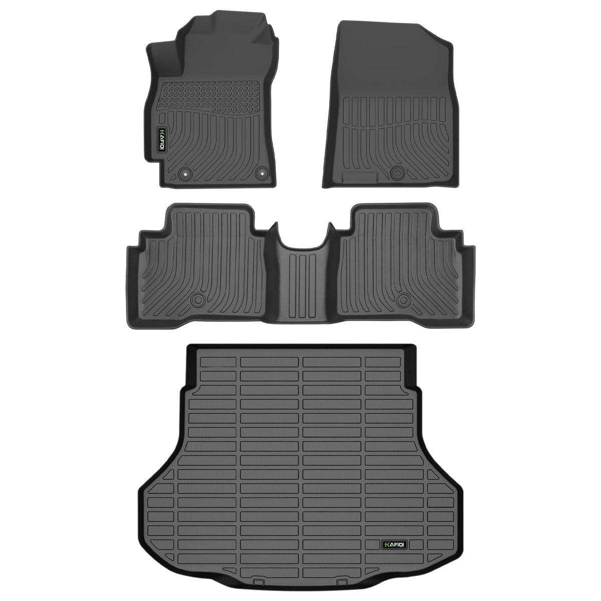 Floor Mats Custom for Toyota Corolla 2009-2013 All Weather Protection TPE Heavy Duty Non-Slip Automotive Floor Liners Fits Front& 2nd Row Full Set Accessories, Black