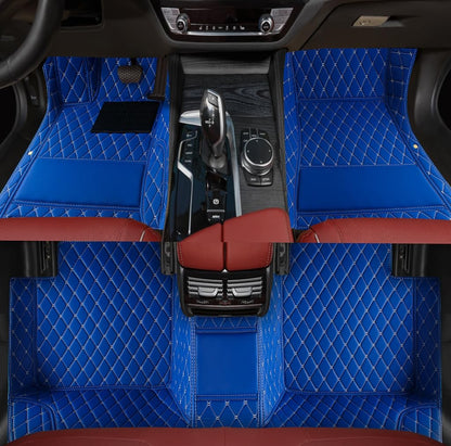 Custom Personalized Floor Mats for Cars，Luxury Full Coverage All Weather Car Floor Mats，Anti-Slip Leather Car Mat Set ，Custom Floor Mats for 99% of Cars, Trucks & SUVs (Pure Black)