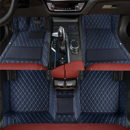 Custom Personalized Floor Mats for Cars，Luxury Full Coverage All Weather Car Floor Mats，Anti-Slip Leather Car Mat Set ，Custom Floor Mats for 99% of Cars, Trucks & SUVs (Pure Black)