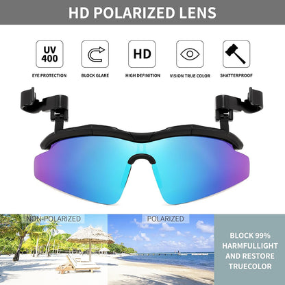 FEISEDY Polarized Clip Cap Sunglasses, UV400 Sports Hat Visor B0356
