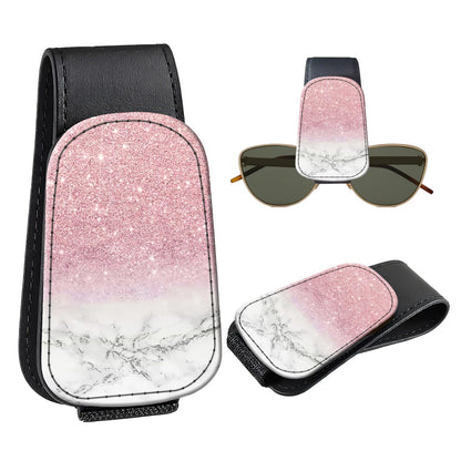 Leather Magnetic Sunglass Holder for Car Sun Visor, Cute Eyeglass Ticket Card Hanger Clip, Universal Auto Interior Accessories for SUV Pickup Truck, Green Camo