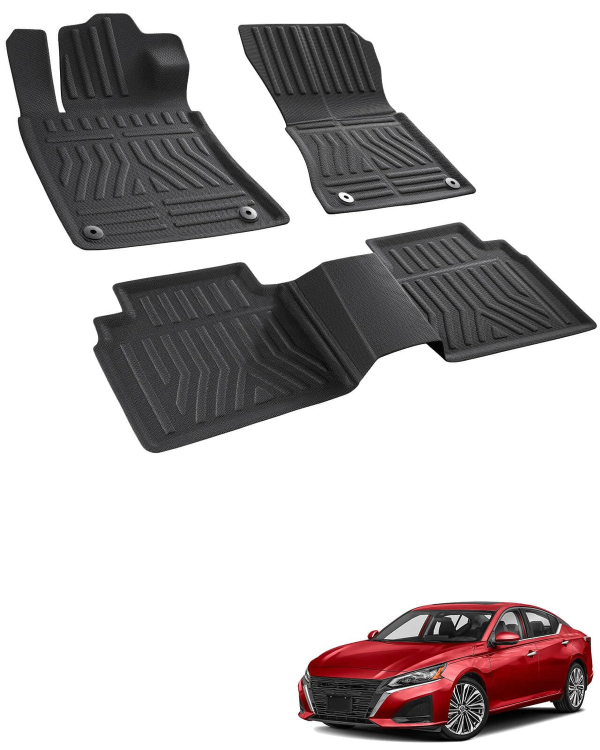 Car Floor Mats for Toyota Prius 2010-2015, 4PCS TPE Car Mats & Trunk Liner
