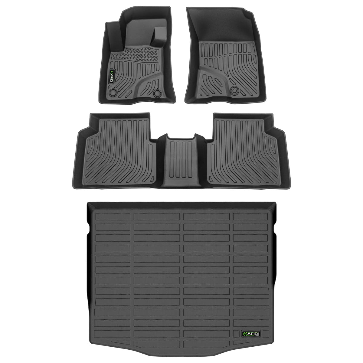 HAFIDI® Floor Mats & Cargo Liner Set Fit for 2023-2027 Kia NIRO & NIRO Hybrid (Not for NIRO EV &NIRO PHEV) All Weather Protection TPE Anti-Slip Floor Liners Custom Accessories -Black