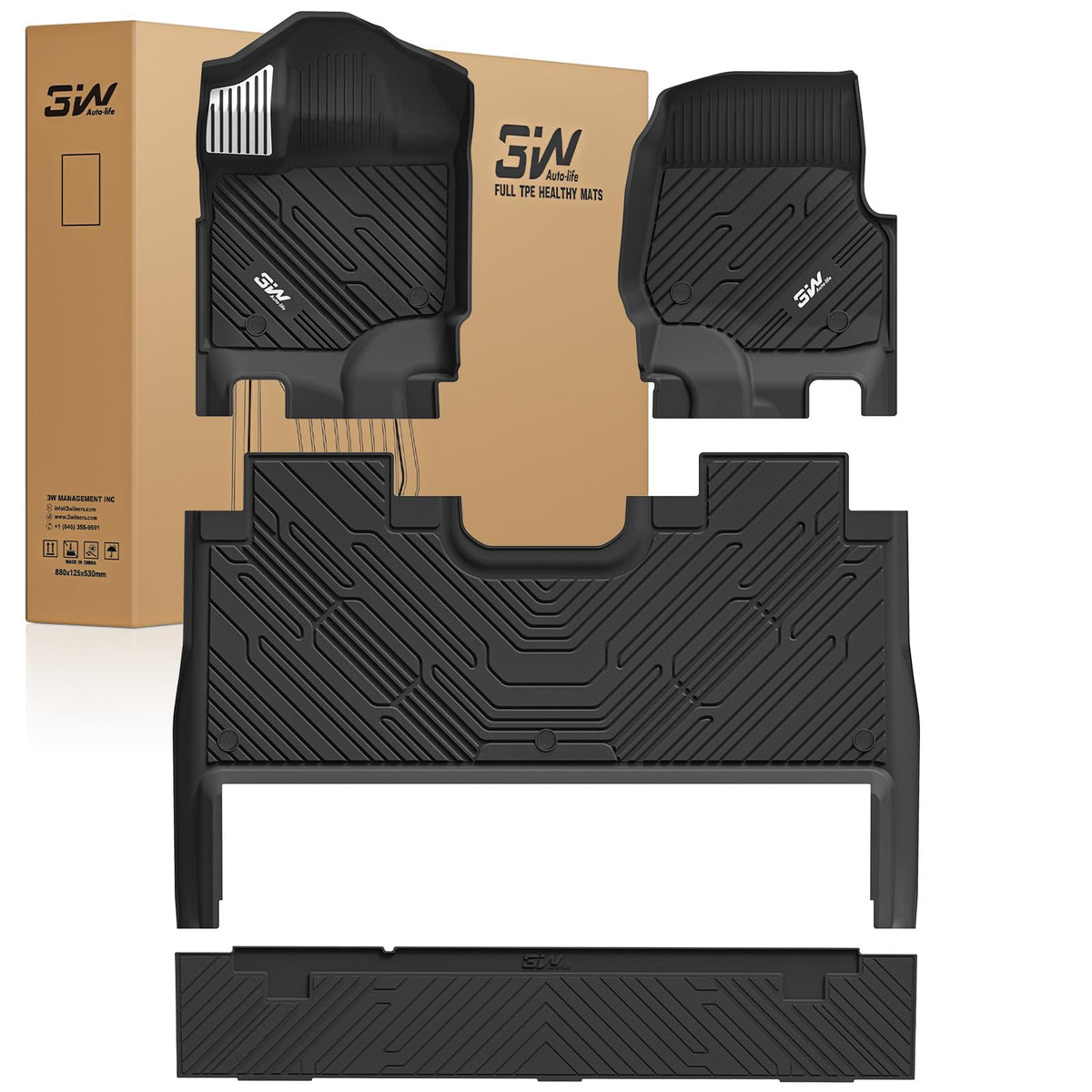 3W Floor Mats for Chevrolet Chevy Colorado/GMC Canyon Crew Cab 2023-2026