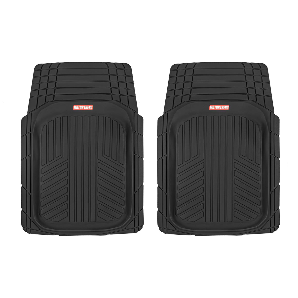 Motor Trend 943-BK FlexTough Defender Car Floor Mats -Next Generation Deep Dish Heavy Duty Contour Liners for Car SUV Truck & Van-All Weather Protection, Trim to Fit Most Vehicles Black