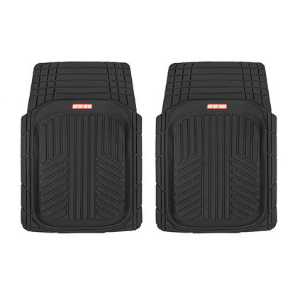 Motor Trend 943-BK FlexTough Defender Car Floor Mats -Next Generation Deep Dish Heavy Duty Contour Liners for Car SUV Truck & Van-All Weather Protection, Trim to Fit Most Vehicles Black