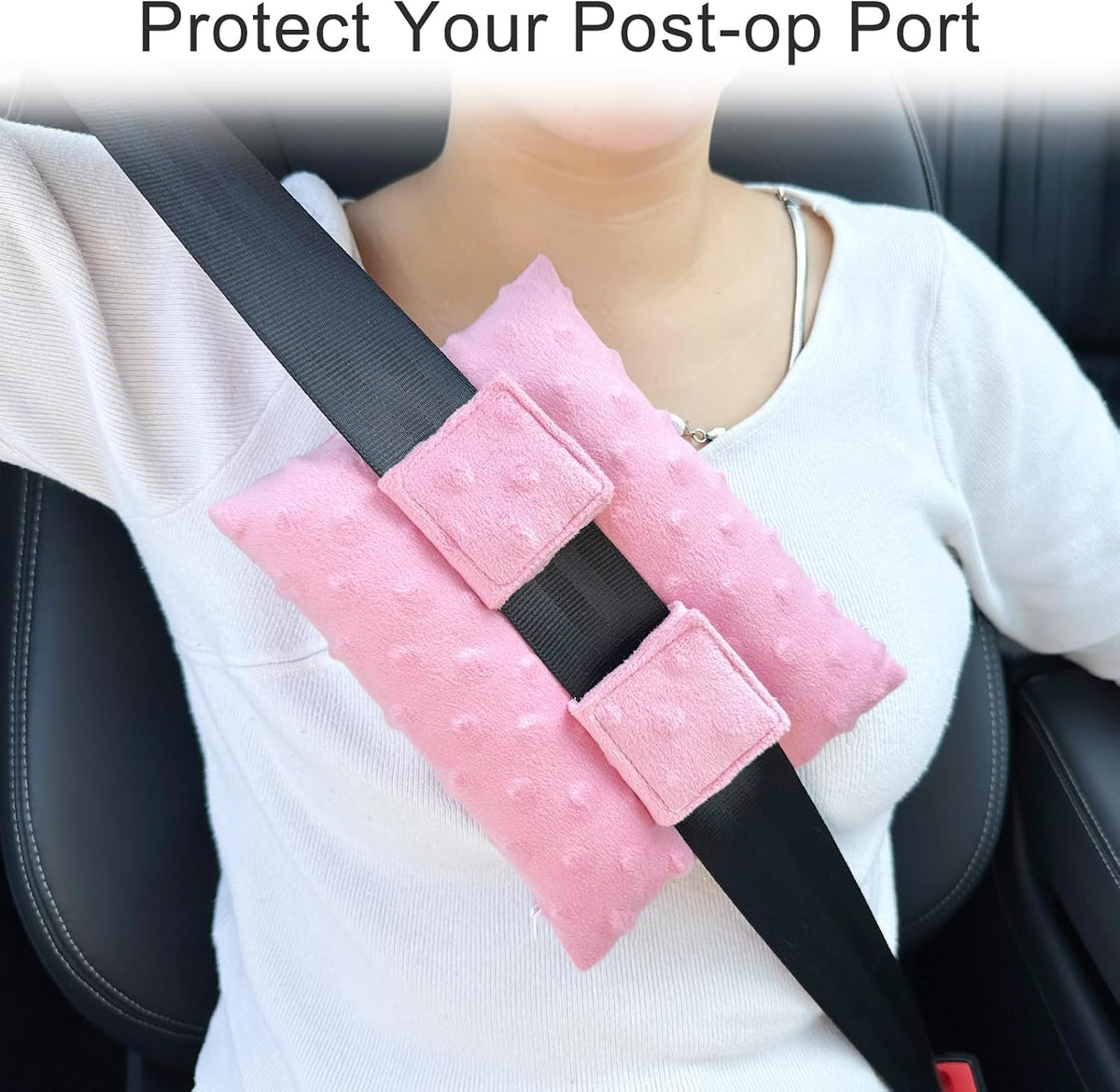 Port Pillows Chemo Port Pillow for Seatbelt Chest Protector Chemo Patients Pacemaker Heart Surgery Recovery Support Cushion Gifts Women Minky Dot Coral