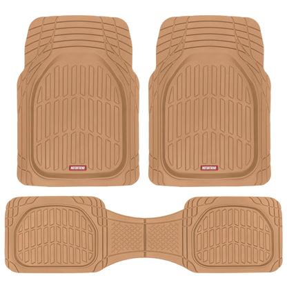 Motor Trend FlexTough Floor Mats for Cars, Gray Deep Dish All-Weather Mats, Waterproof Trim-To Fit Automotive Floor Mats for Trucks SUV, Universal Liner Car Accessories