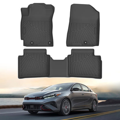 Powerty Floor Mats for 2019-2024 2025 Toyota RAV4 Accessories All Weather Floor Liner 3D TPO 1st & 2nd Row Floor Mat Heavy-Duty Floor Liners(FIT All Models)