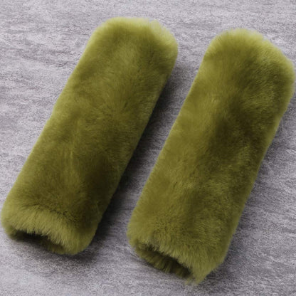 OGLAND 2 Pack Sheepskin Car Seat Belt Cover Pads | Wool Seatbelt Cushions