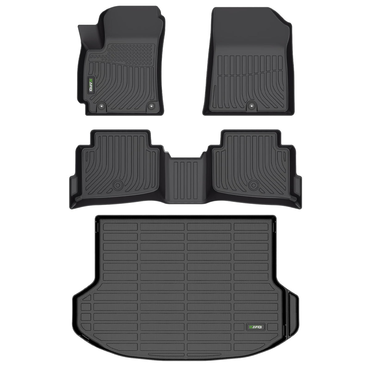 HAFIDI® Floor Mats & Cargo Liner Set Fit for 2023-2027 Kia NIRO & NIRO Hybrid (Not for NIRO EV &NIRO PHEV) All Weather Protection TPE Anti-Slip Floor Liners Custom Accessories -Black