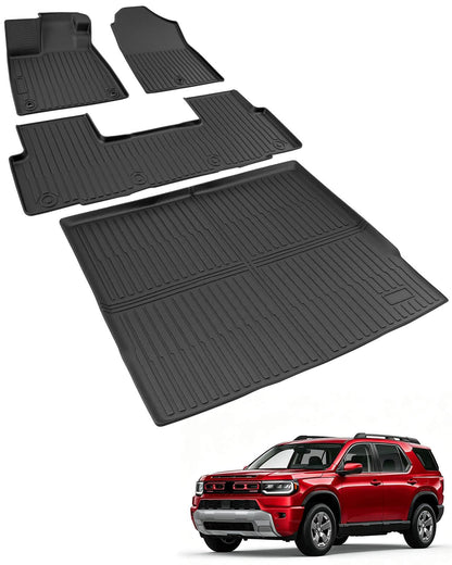 Car Floor Mats for Toyota Prius 2010-2015, 4PCS TPE Car Mats & Trunk Liner