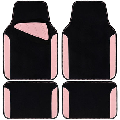 CAR PASS Waterproof Universal Car Floor Mats, Leopard Print Car Mats Fit for SUV,Vans,sedans, Trucks,Set of 4pcs Car Carpet with Driver Heel Pad and Nibs Backing, Leopard Car Accessories Gray Leopard