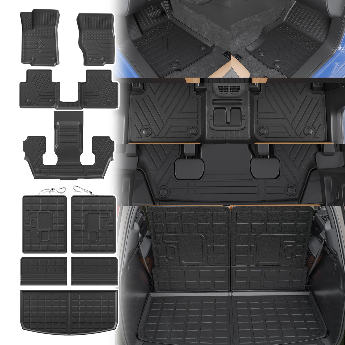 Rongtaod Floor Mats Set for 2021-2026 Kia Sorento 6&7 Seats Accessories