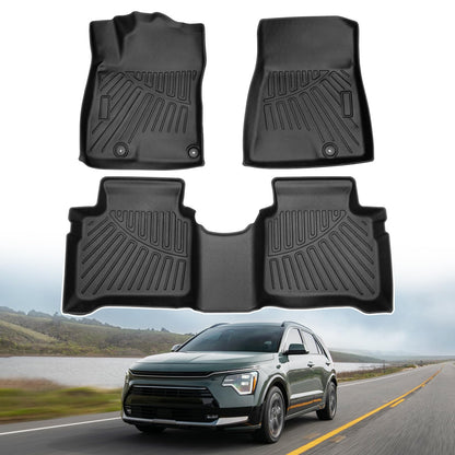 Powerty Floor Mats for 2019-2024 2025 Toyota RAV4 Accessories All Weather Floor Liner 3D TPO 1st & 2nd Row Floor Mat Heavy-Duty Floor Liners(FIT All Models)