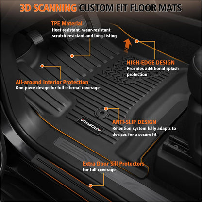 All Weather Floor Mats Full Sets for 2015-2020 Chevy Chevrolet Suburban
