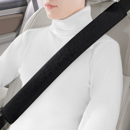 LACDL Extra Long Seatbelt Covers Super Soft Furry for Adults Kids Women & Men, Thick Plush Full Car Seat Belt Cushion, Fluffy Shoulder Pad Protector, Auto Interior Accessories, 1pc, Off White, 15.5in