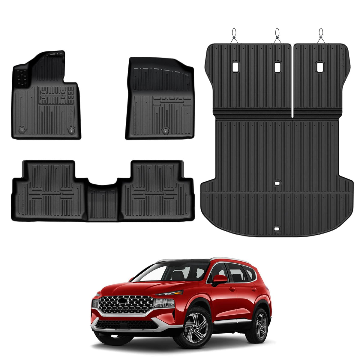 Floor Mats for 2024-2027 Hyundai Santa Fe 6/7-Seat Accessories