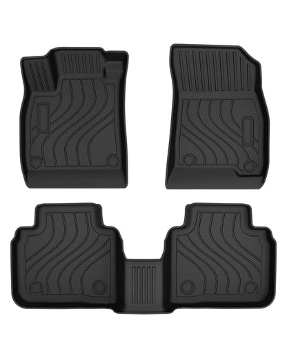 Powerty Floor Mats for 2019-2024 2025 Toyota RAV4 Accessories All Weather Floor Liner 3D TPO 1st & 2nd Row Floor Mat Heavy-Duty Floor Liners(FIT All Models)