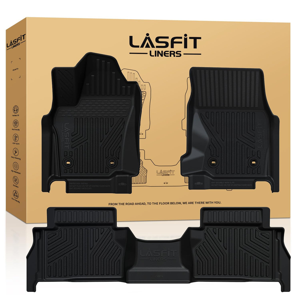 LASFIT Floor Mats for Toyota 4Runner 2013-2024 & for Lexus GX460 2014-2023