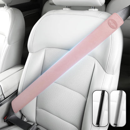 Wigoo Car Seat Belt Covers, Skin-Friendly Suede 2 Pack, 18.9 Inch, Black