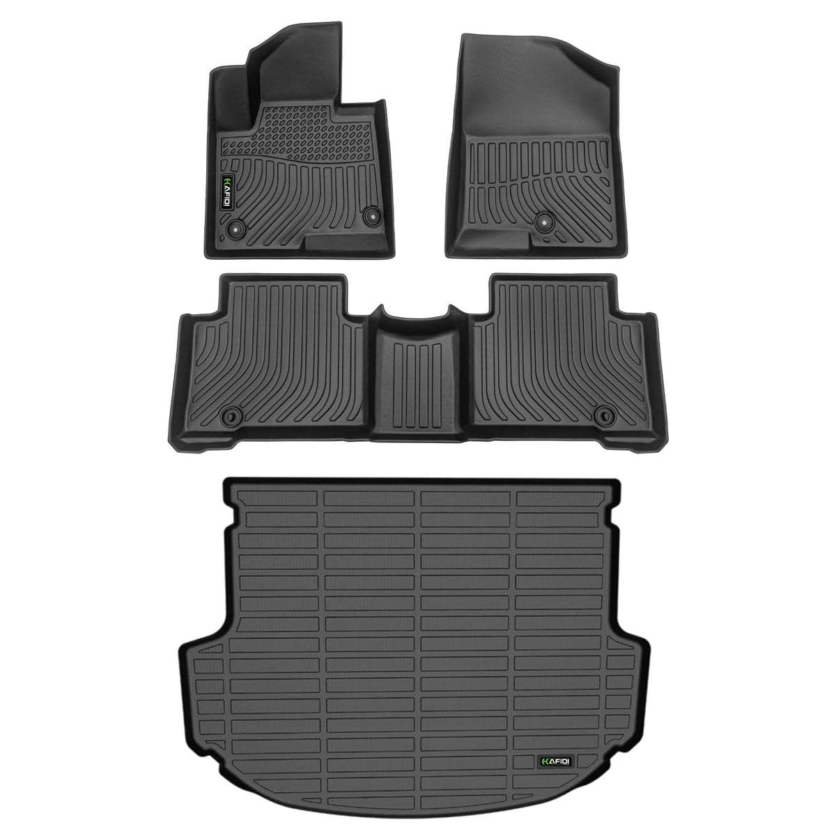 HAFIDI® Floor Mats & Cargo Liner Set Fit for 2023-2027 Kia NIRO & NIRO Hybrid (Not for NIRO EV &NIRO PHEV) All Weather Protection TPE Anti-Slip Floor Liners Custom Accessories -Black