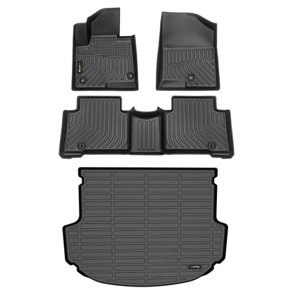 HAFIDI® Floor Mats & Cargo Liner Set Fit for 2023-2027 Kia NIRO & NIRO Hybrid (Not for NIRO EV &NIRO PHEV) All Weather Protection TPE Anti-Slip Floor Liners Custom Accessories -Black