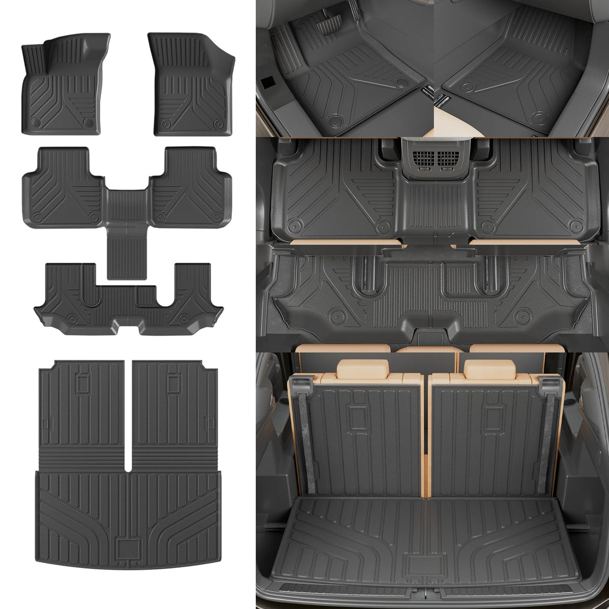 Rongtaod Floor Mats Set for 2021-2026 Kia Sorento 6&7 Seats Accessories