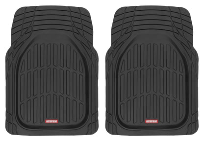 Motor Trend FlexTough Floor Mats for Cars, Black Deep Dish All-Weather Car Mats, Waterproof Trim-to Fit Automotive Floor Mats for Cars Trucks SUV, Universal Floor Liner Car Accessories