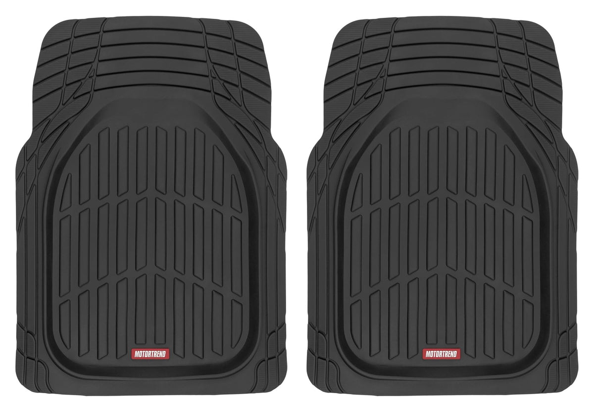 Motor Trend FlexTough Floor Mats for Cars, Gray Deep Dish All-Weather Mats, Waterproof Trim-To Fit Automotive Floor Mats for Trucks SUV, Universal Liner Car Accessories