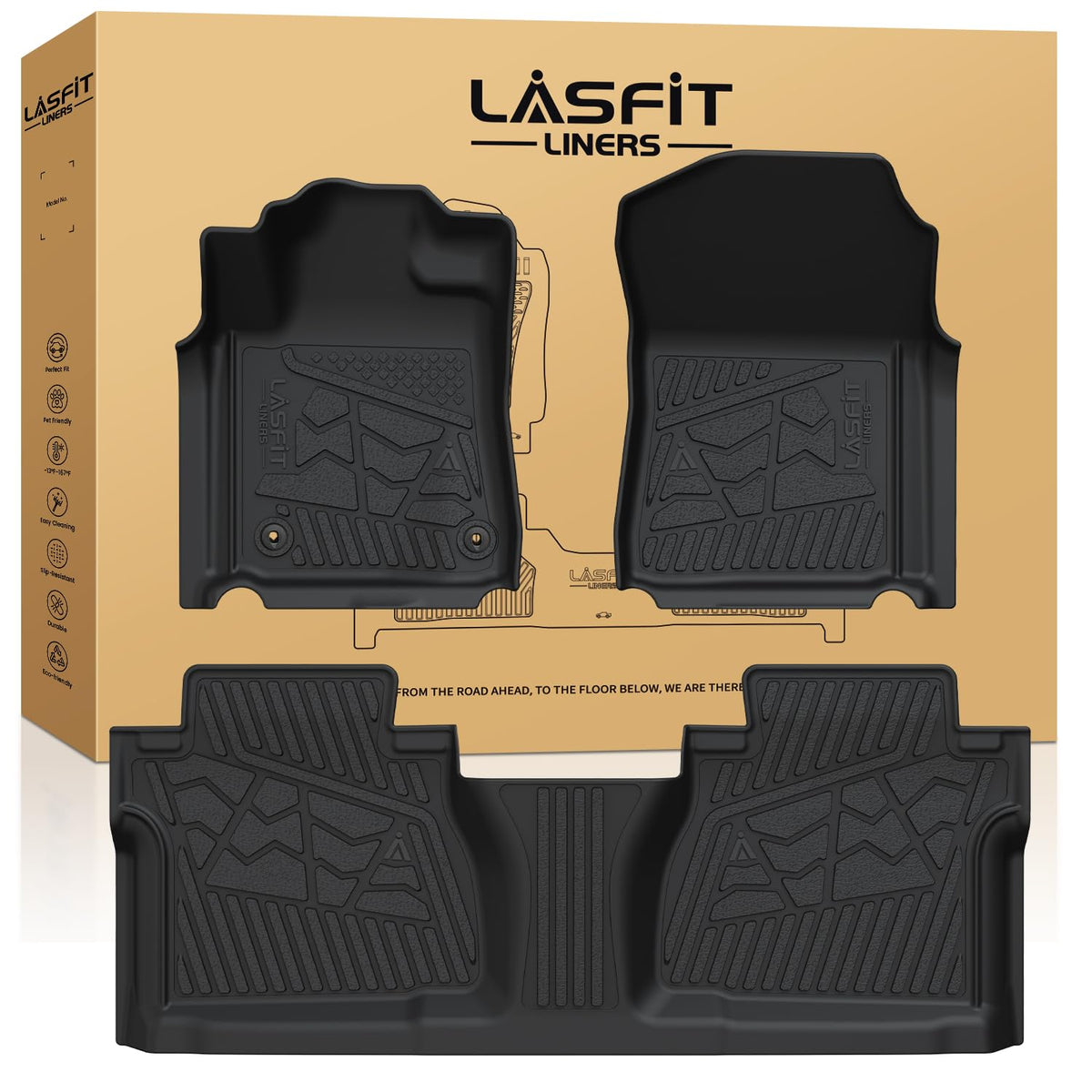 LASFIT Floor Mats for Toyota 4Runner 2013-2024 & for Lexus GX460 2014-2023