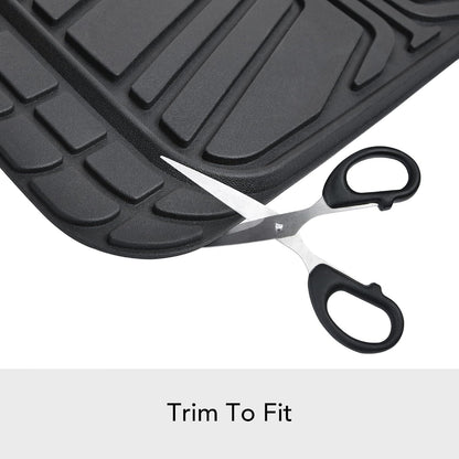 Amazon Basics 2-Piece Premium All-Season Anti-Slip Rubber Floor Mats for Cars, SUVs and Trucks, Universal Trim to Fit, Black