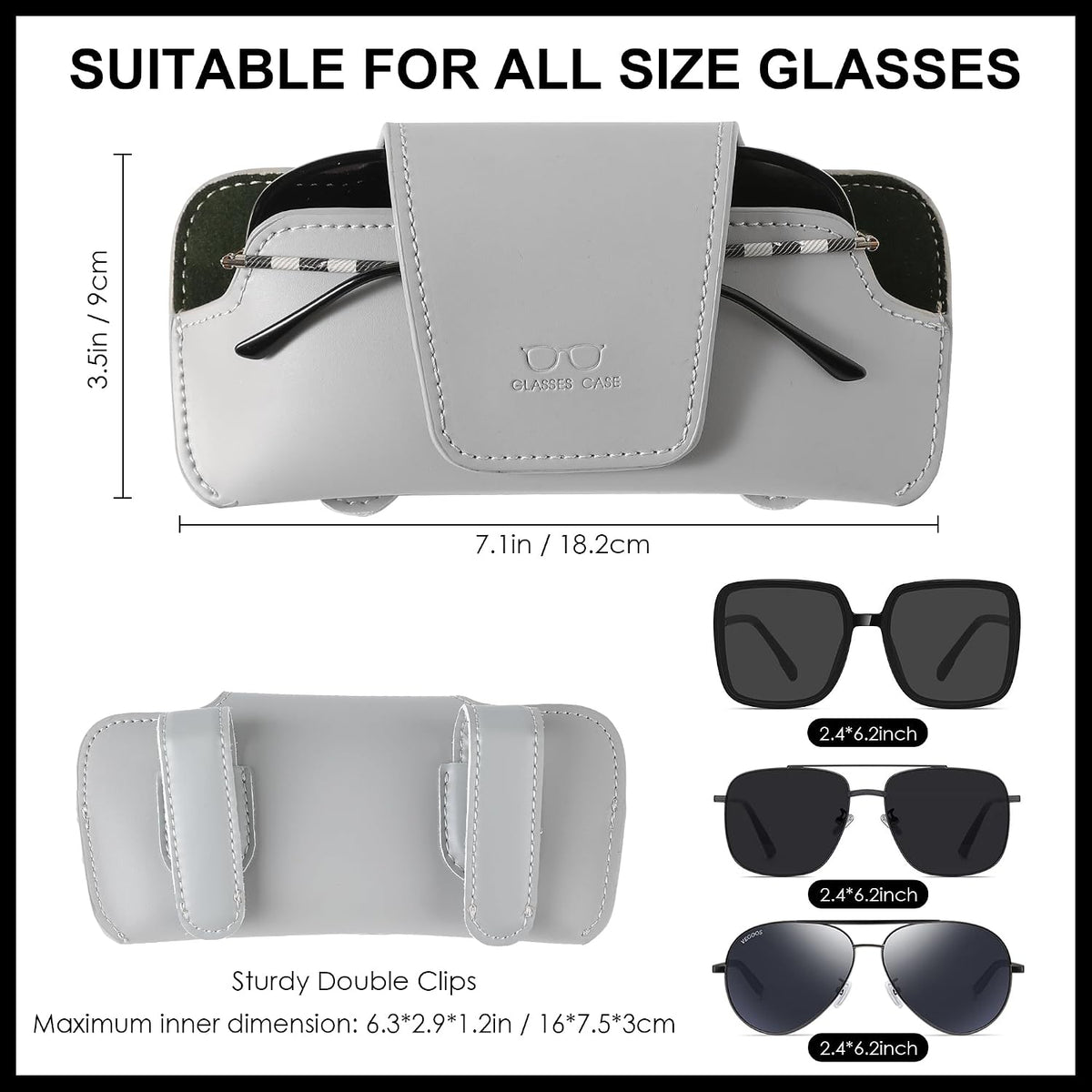 Sunglass Holder for Car Visor Glasses Case Non-Slip Clip Universal for Sunglasses Eyeglasses Car Interior Accessory