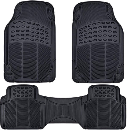 FlexTough Contour Liners - Deep Dish Heavy Duty Rubber Floor Mats for Car SUV Truck & Van - All Weather Protection - Odorless (Original)