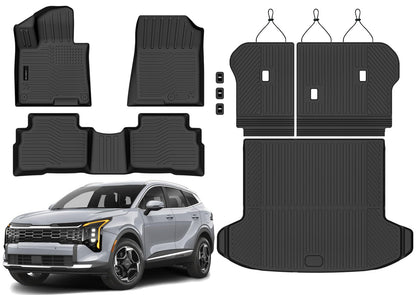 AUXKO Floor Mats Cargo Mat Backrest Mat for 2027 Kia Telluride Hybrid