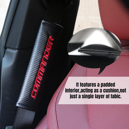 Carbon Fiber Seat Belt Shoulder Pads Compatible with Commander UTV SSV SXS