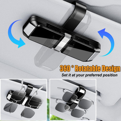 Dsycar 2 Pack Sunglasses Holder for Car, Double Holder Visor Sunglass Clip