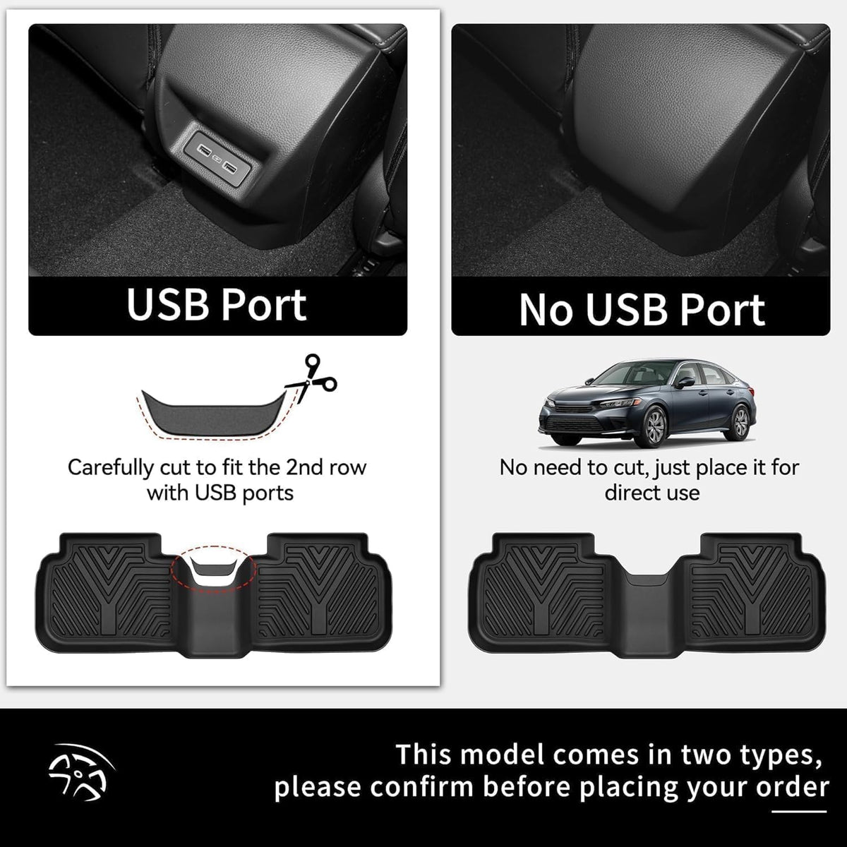 YITAMOTOR Floor Mats Fit 2022-2026 Honda Civic Sedan Gasoline & Hybrid