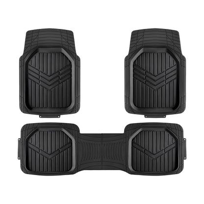 Amazon Basics 4-Piece Heavy Duty Anti-Slip PVC Floor Mats with Cargo Liner, Waterproof Trim To Fit Car Mats, Easy to Clean, Black