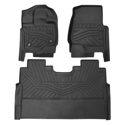 Powerty Floor Mats for 2019-2024 2025 Toyota RAV4 Accessories All Weather Floor Liner 3D TPO 1st & 2nd Row Floor Mat Heavy-Duty Floor Liners(FIT All Models)