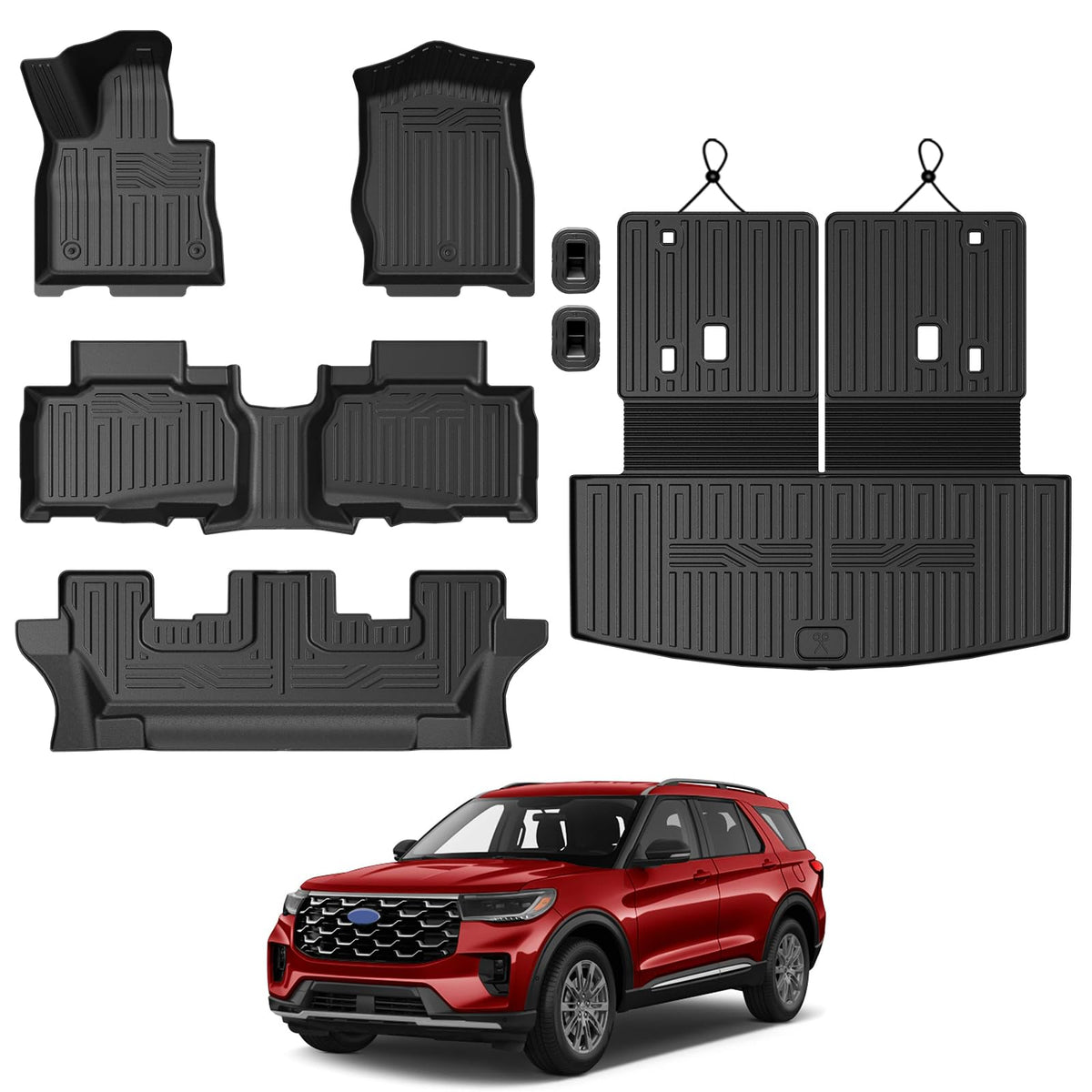 Floor Mats for 2018-2024 Ford Expedition 7-Seat Accessories