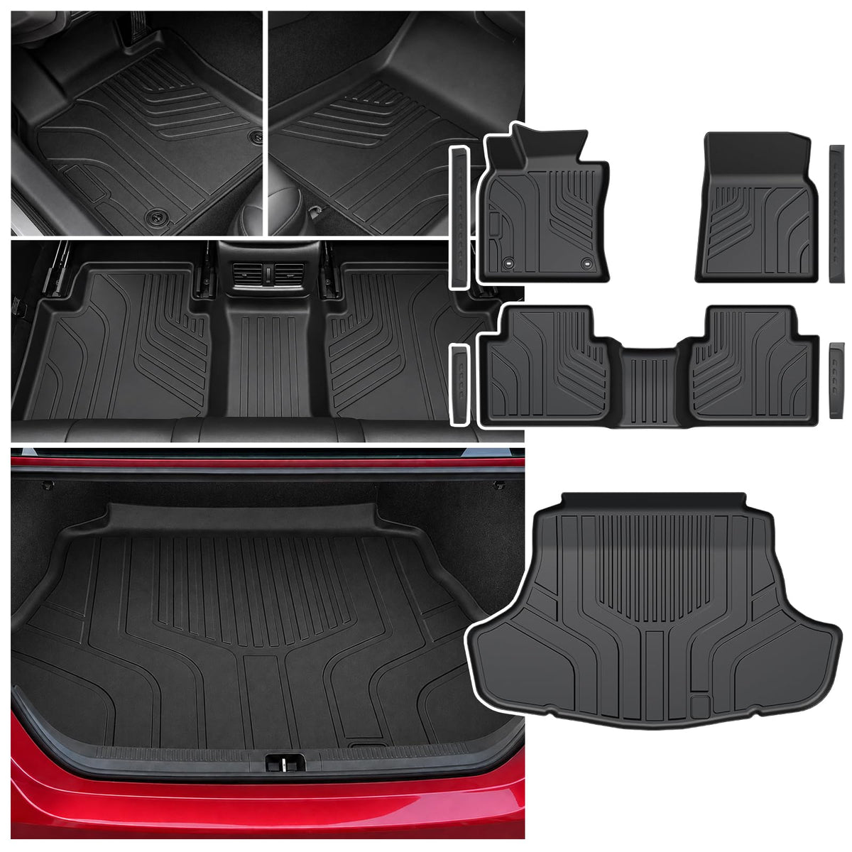 Floor Mats for Toyota RAV4 2019-2025 Hybrid & Gas, with Cargo Mat