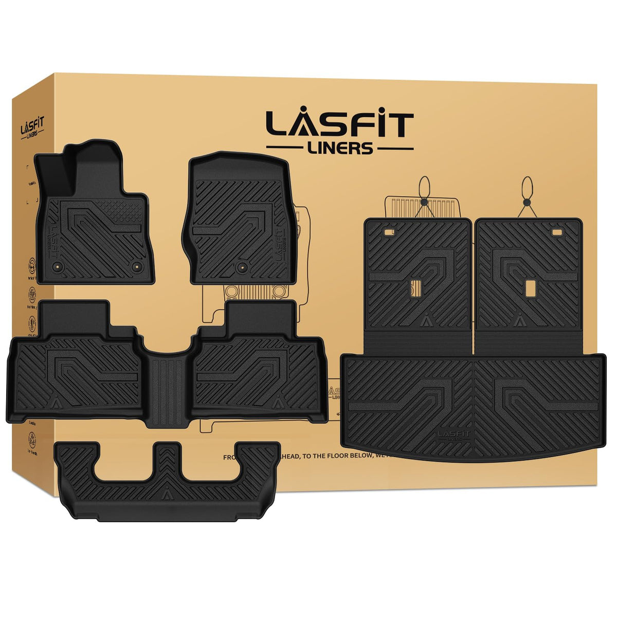 LASFIT Floor Mats for Ford Fusion 2017-2020 SE/S/SEL/Titanium/Hybrid