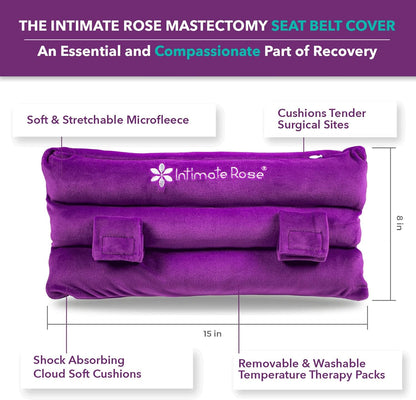 Intimate Rose Mastectomy Seatbelt Pillow - Seat Belt Pillow for Mastectomy Post-Surgery, Heart Surgery Recovery Support Cushion for Chest Chemo Port Pacemaker Bypass Hysterectomy Recovery Pillow