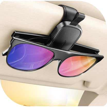 JOYROOM Magnetic Leather Sunglass Holder for Car Visor - Pink